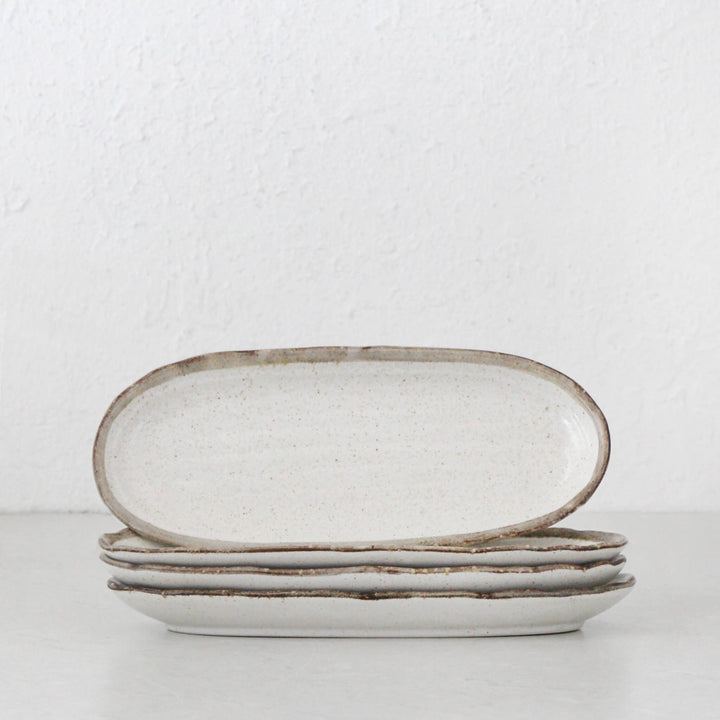 SHIROKARATSU LONG OVAL PLATE BUNDLE X4 | NATURAL | 29CM