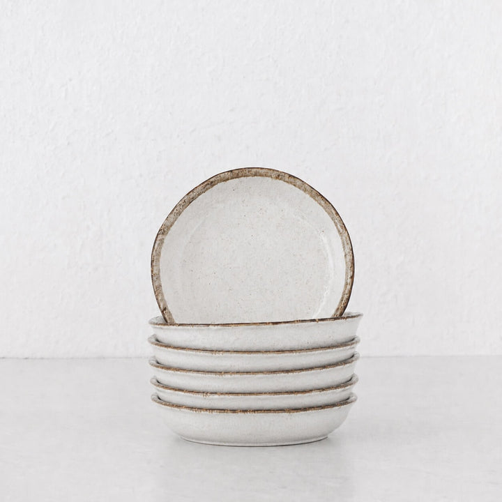 SHIROKARATSU CERAMIC LARGE DISH BUNDLE x6  |  NATURAL GLAZE  |  19CM