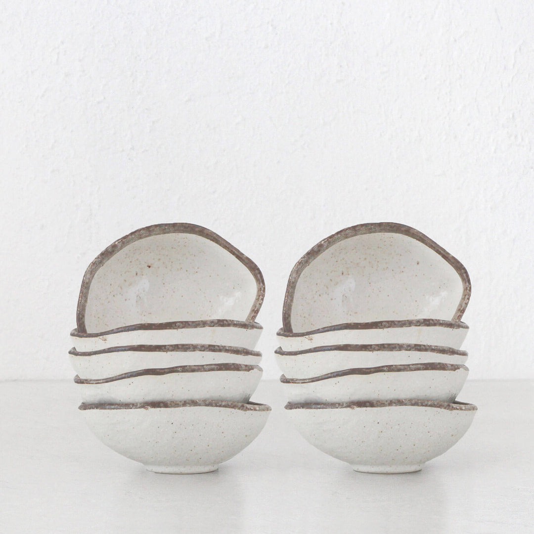 SHIROKARATSU CERAMIC SMALL BOWL BUNDLE x10
 |  NATURAL GLAZE  |  15CM