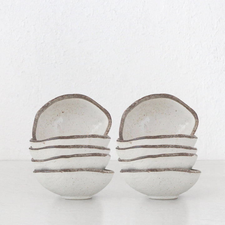 SHIROKARATSU CERAMIC SMALL BOWL BUNDLE x10
 |  NATURAL GLAZE  |  15CM