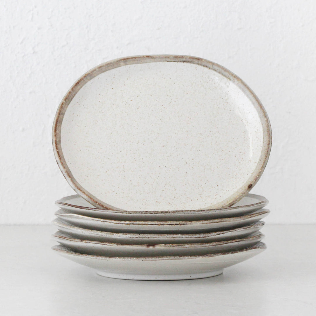 SHIROKARATSU CERAMIC LARGE OVAL PLATE BUNDLE x6|  NATURAL GLAZE  |  27CM