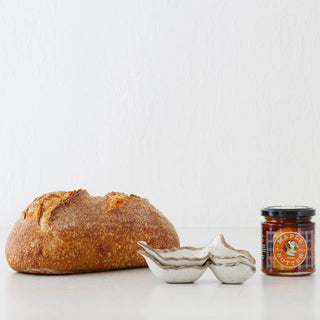 SHIROKARATSU CERAMIC LEAF DISH  |  BUNDLE X2  |  NATURAL GLAZE | 13.5CM