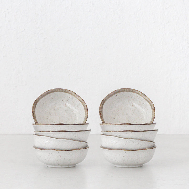 SHIROKARATSU CERAMIC MEDIUM DISH BUNDLE 10  |  NATURAL GLAZE  |  12.5CM