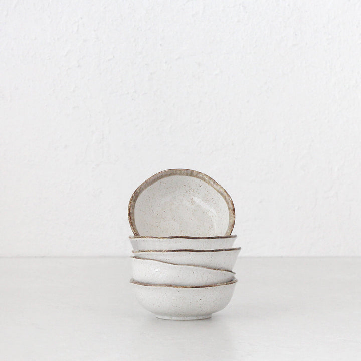 SHIROKARATSU CERAMIC MEDIUM DISH BUNDLE x5 |  NATURAL GLAZE  |  12.5CM