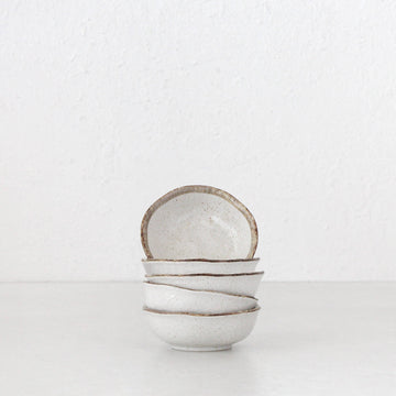 SHIROKARATSU CERAMIC MEDIUM DISH BUNDLE x5 |  NATURAL GLAZE  |  12.5CM