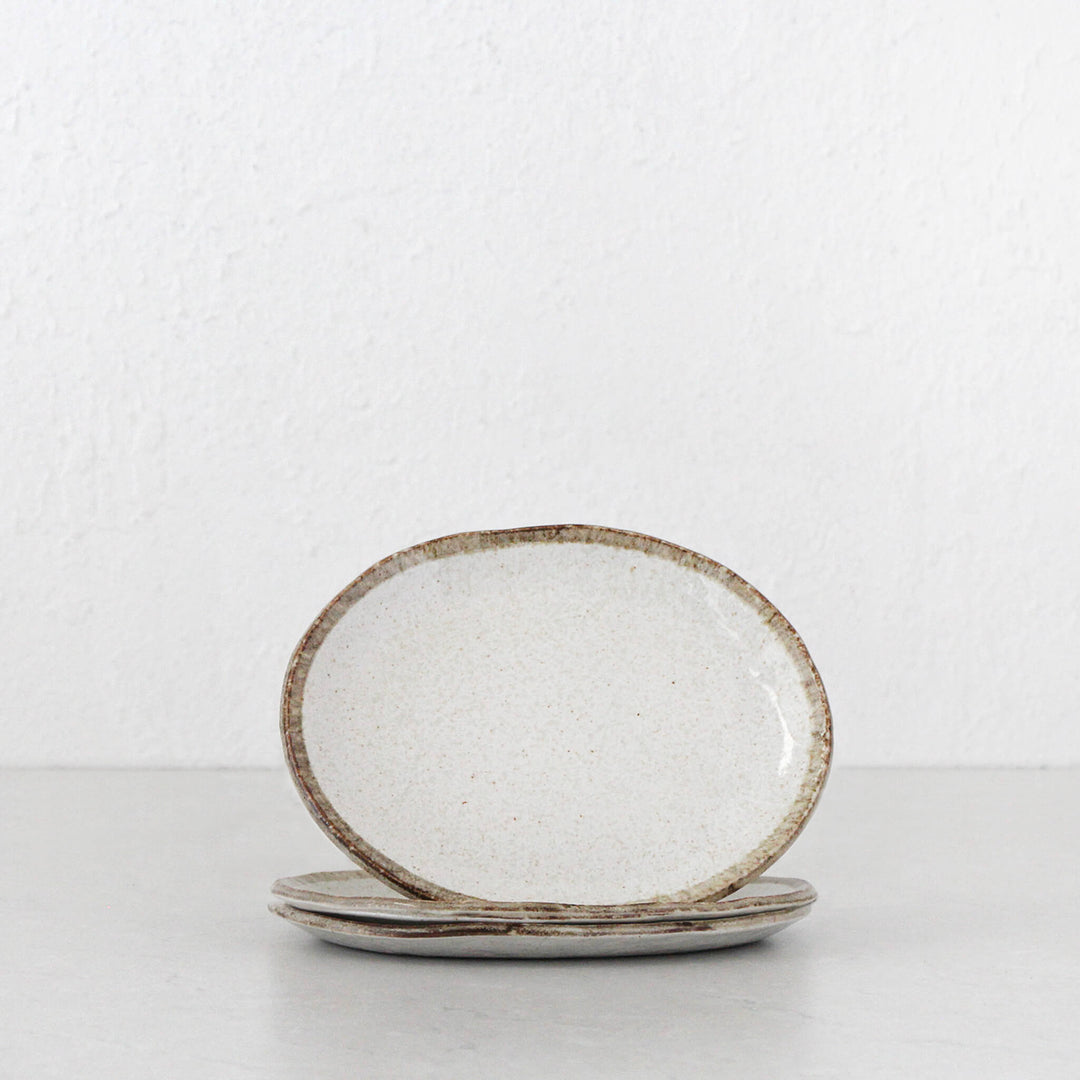 SHIROKARATSU CERAMIC MEDIUM OVAL PLATE BUNDLES  |  NATURAL GLAZE  |  22CM
