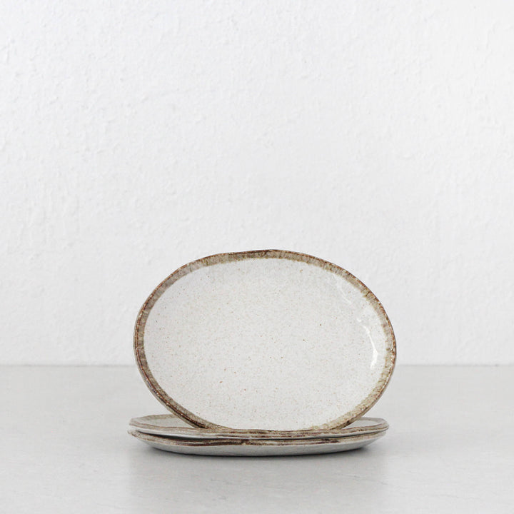 SHIROKARATSU CERAMIC MEDIUM OVAL PLATE BUNDLES  |  NATURAL GLAZE  |  22CM