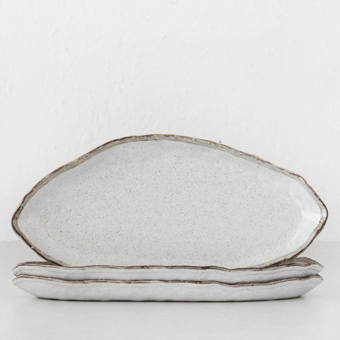 SHIROKARATSU CERAMIC SHARE PLATE BUNDLE x3  |  NATURAL GLAZE  |  36CM
