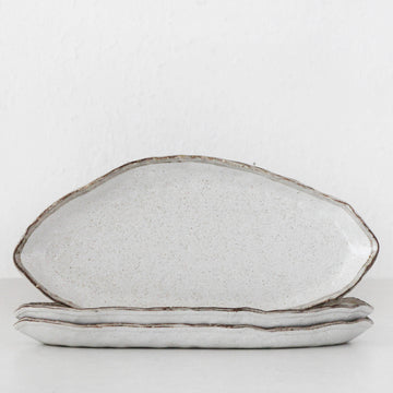 SHIROKARATSU CERAMIC SHARE PLATE BUNDLE x3  |  NATURAL GLAZE  |  36CM
