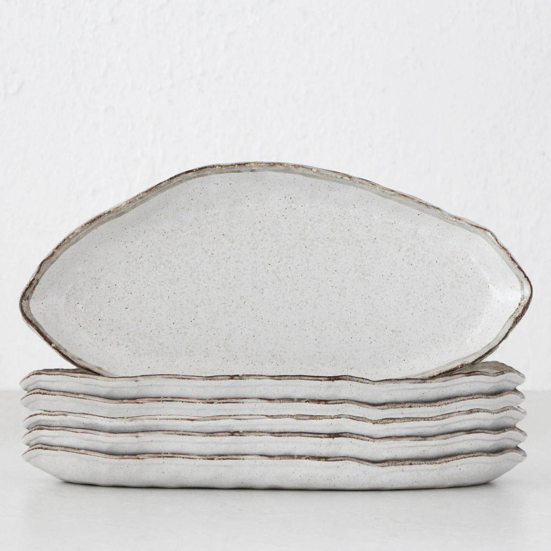 SHIROKARATSU CERAMIC SHARE PLATE BUNDLE x6  |  NATURAL GLAZE  |  36CM