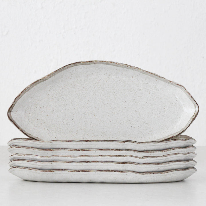 SHIROKARATSU CERAMIC SHARE PLATE BUNDLE x6  |  NATURAL GLAZE  |  36CM