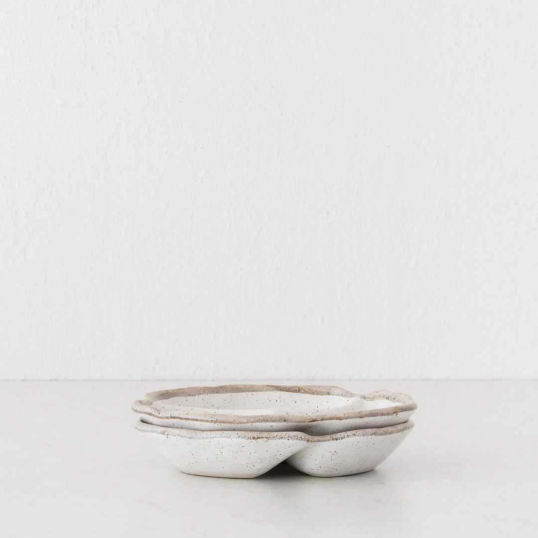 SHIROKARATSU CERAMIC SMALL TRIO DISH  |  BUNDLE X2  |  NATURAL GLAZE  |  18CM