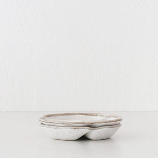 SHIROKARATSU CERAMIC SMALL TRIO DISH  |  BUNDLE X2  |  NATURAL GLAZE  |  18CM