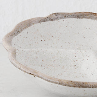 Shirokaratsu Ceramic Small Trio Dish  |  Natural Glaze  |  18cm | Close Up