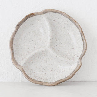 Shirokaratsu Ceramic Small Trio Dish  |  Natural Glaze  |  18cm