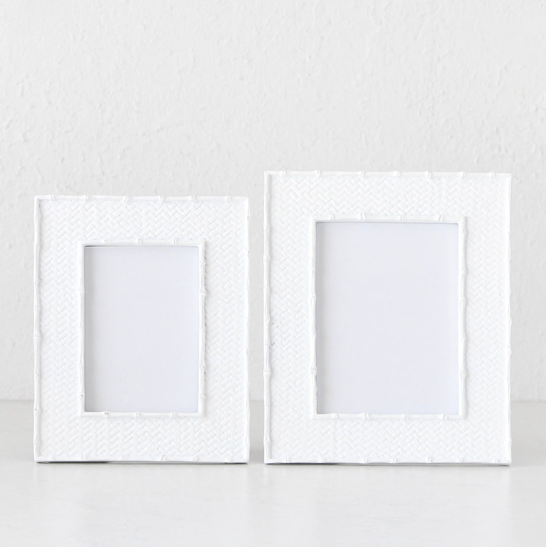 SINGAPORE PHOTO FRAME BUNDLE X2  |  4X6 + 5X7  |  WHITE WEAVE