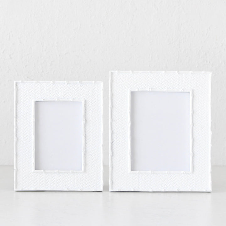 SINGAPORE PHOTO FRAME BUNDLE X2  |  4X6 + 5X7  |  WHITE WEAVE