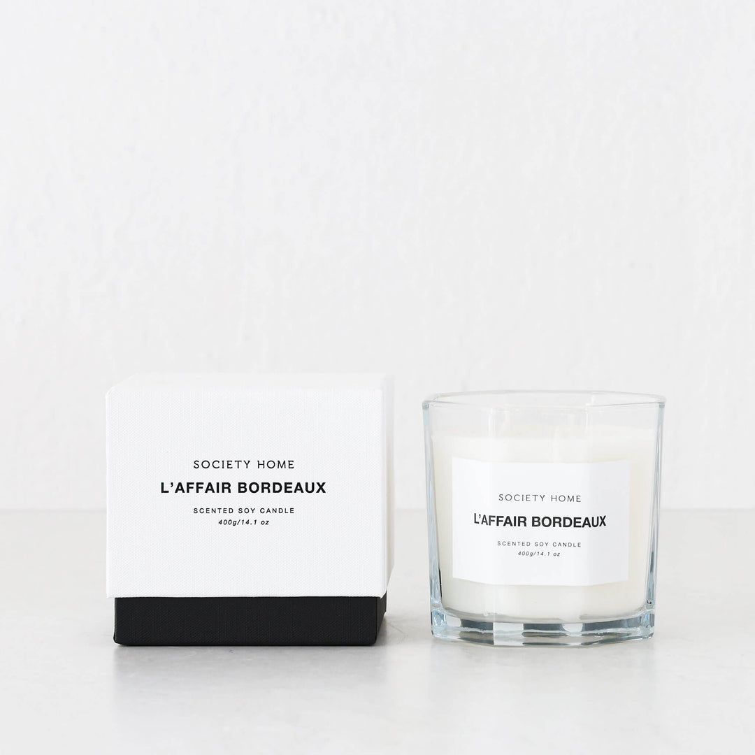 SOCIETY HOME  |  SCENTED SOY CANDLE  |  400G   |  L'AFFAIR BORDEAUX