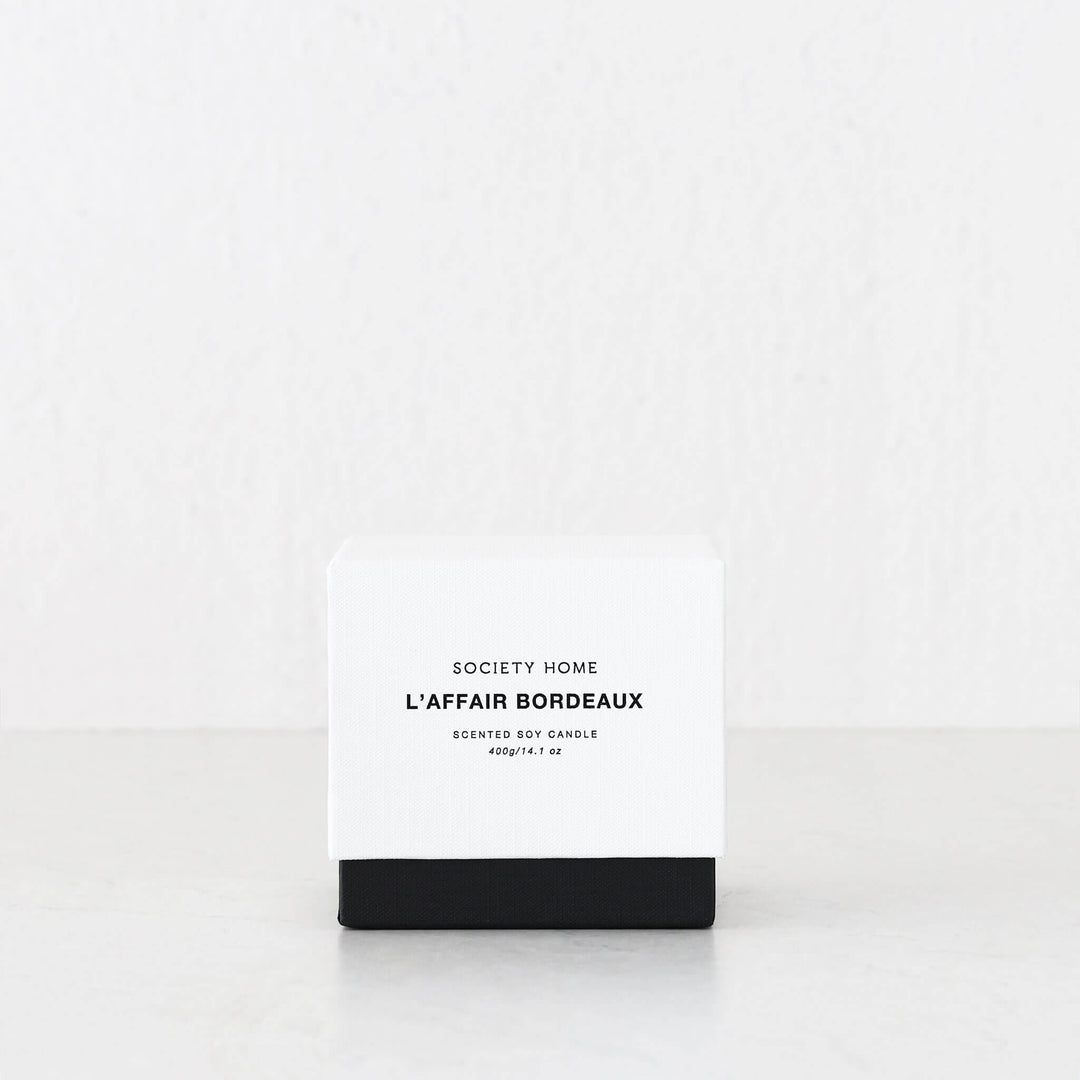 SOCIETY HOME  |  SCENTED SOY CANDLE  |  400G   |  L'AFFAIR BORDEAUX