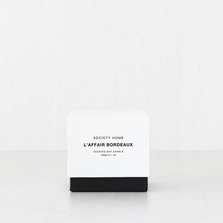 SOCIETY HOME  |  SCENTED SOY CANDLE  |  400G   |  L'AFFAIR BORDEAUX