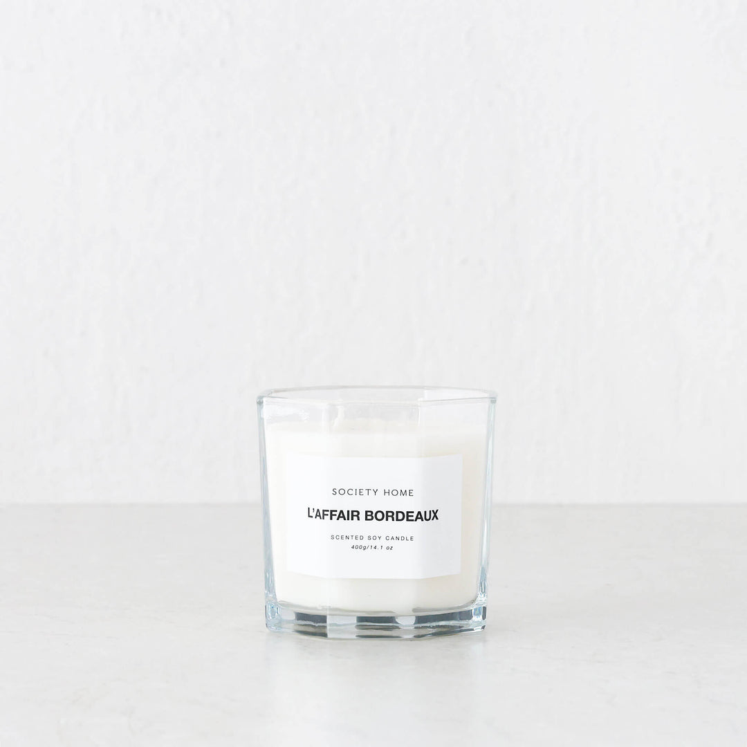 SOCIETY HOME  |  SCENTED SOY CANDLE  |  400G   |  L'AFFAIR BORDEAUX