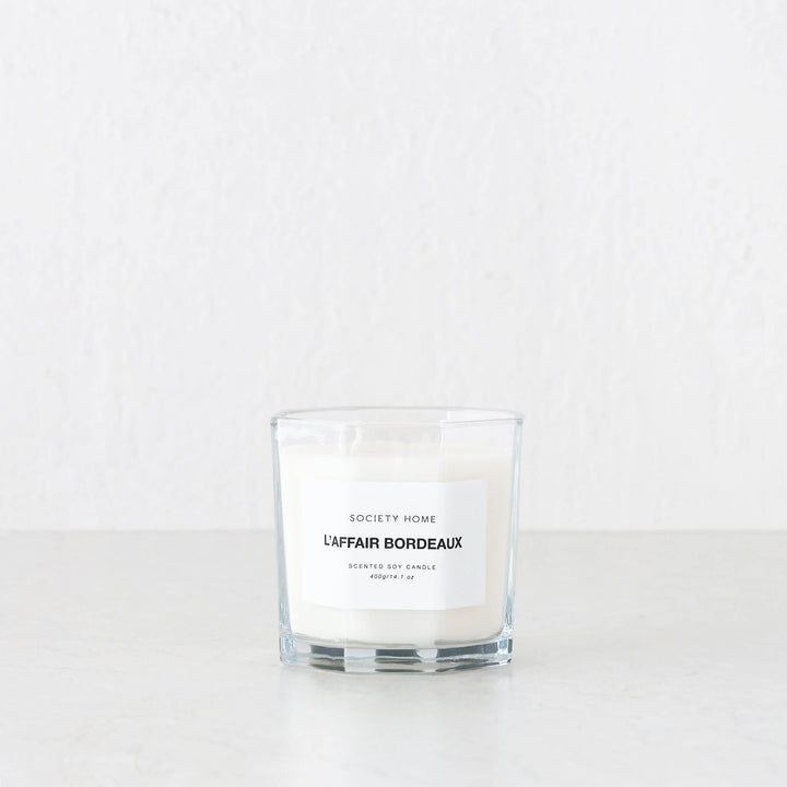 SOCIETY HOME  |  SCENTED SOY CANDLE  |  400G   |  L'AFFAIR BORDEAUX