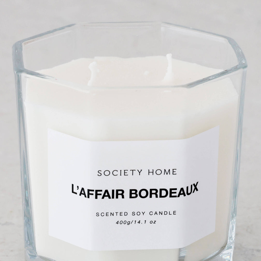 SOCIETY HOME  |  SCENTED SOY CANDLE  |  400G   |  L'AFFAIR BORDEAUX