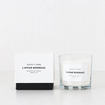 SOCIETY HOME  |  SCENTED SOY CANDLE  |  400G   |  L'AFFAIR BORDEAUX