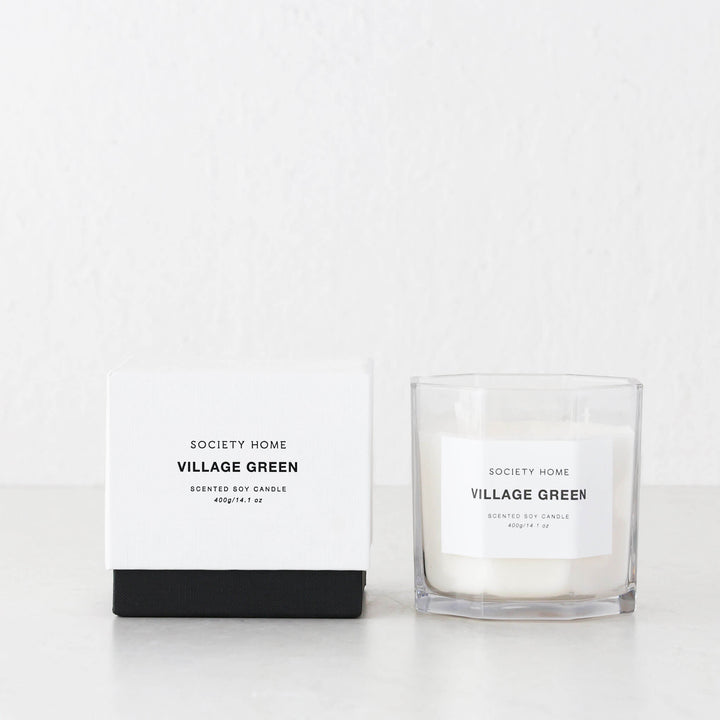 SOCIETY HOME  |  SCENTED SOY CANDLE  |  400G   |  VILLAGE GREEN