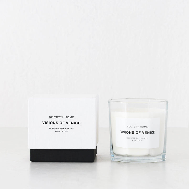SOCIETY HOME  |  SCENTED SOY CANDLE  |  400G   |  VISIONS OF VENICE
