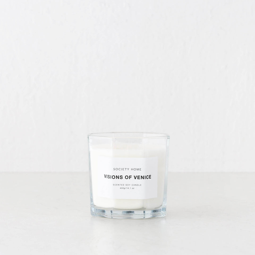 SOCIETY HOME  |  SCENTED SOY CANDLE  |  400G   |  VISIONS OF VENICE