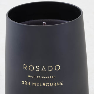 SOH MELBOURNE  |  SOY WAX CANDLE  |  ROSADO BLACK CLOSE UP