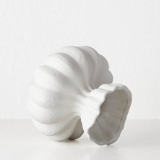 LIVING BY DESIGN EXCLUSIVE  |  SOLTZE CERAMIC VASE | LARGE  |  NATURAL WHITE CERAMIC