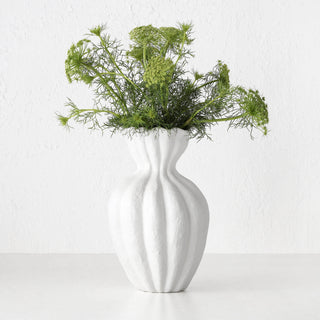 LIVING BY DESIGN EXCLUSIVE  |  SOLTZE CERAMIC VASE  |  MEDIUM  |  NATURAL WHITE CERAMIC