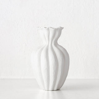 LIVING BY DESIGN EXCLUSIVE  |  SOLTZE CERAMIC VASE  |  MEDIUM  |  NATURAL WHITE CERAMIC