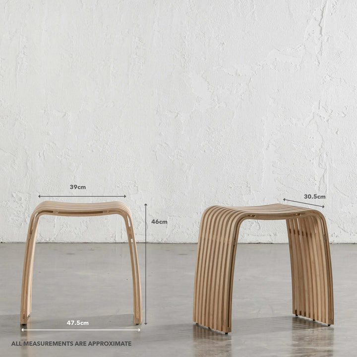 SORENSEN BAMBOO SLATTED STOOL | MEASUREMENTS