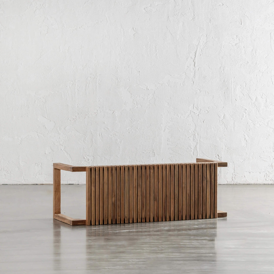 SORENSEN OSKI TEAK SLATTED BENCH 120CM