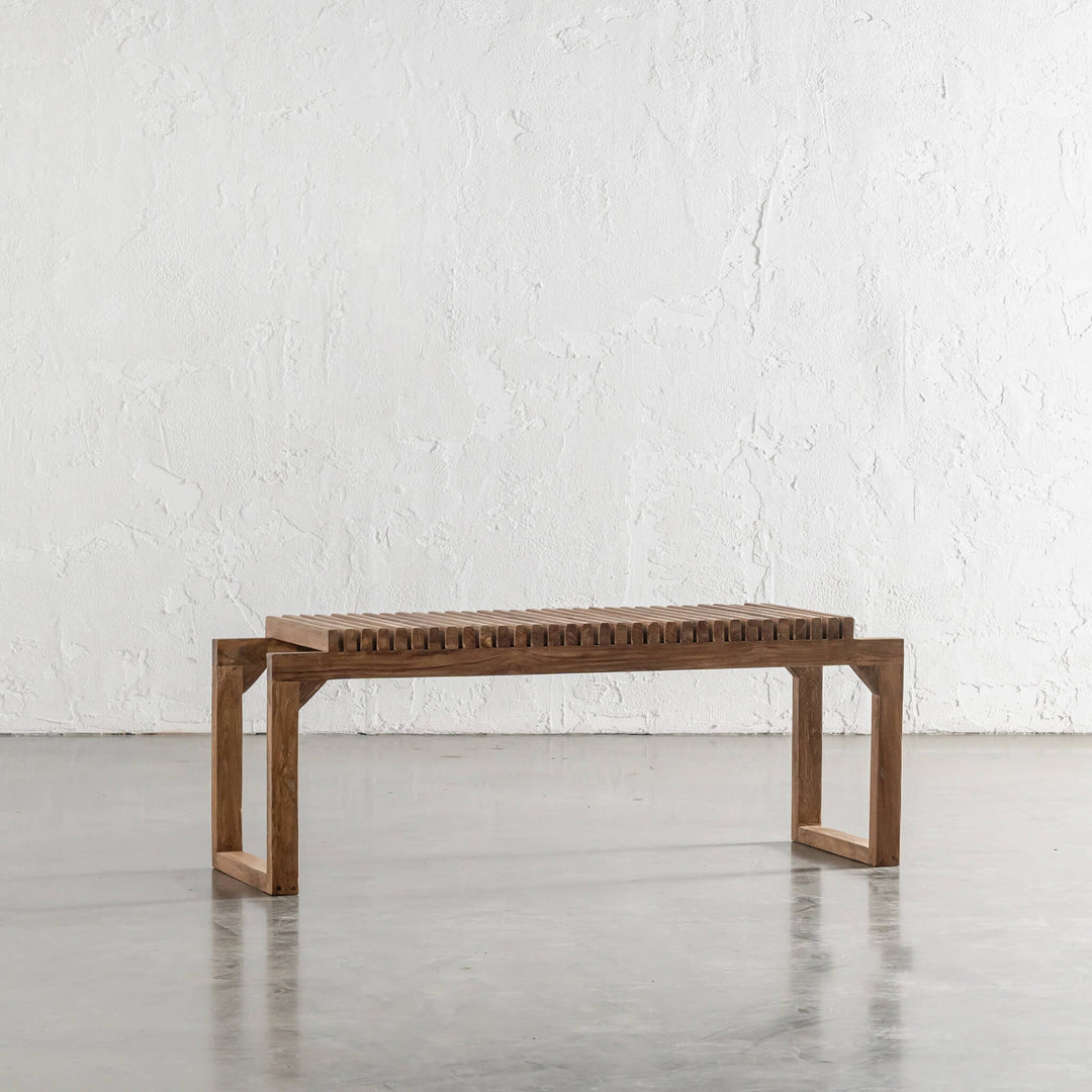 SORENSEN OSKI TEAK SLATTED BENCH 