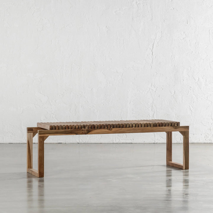 SORENSEN OSKI TEAK SLATTED BENCH 150CM