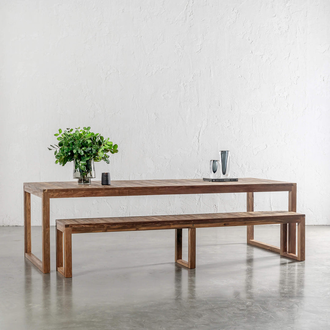 SORENSEN TEAK SLATTED BENCH  |  240CM