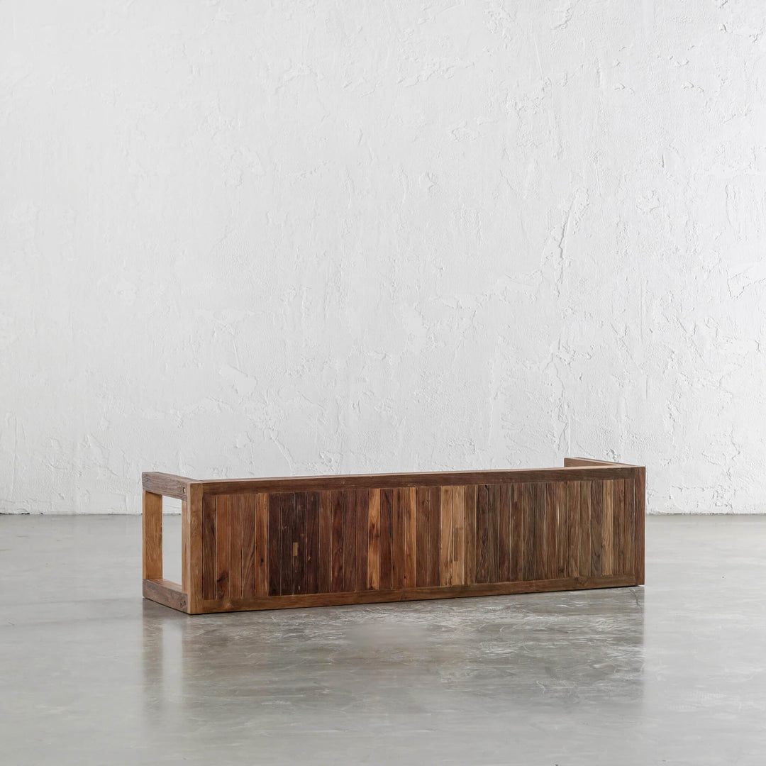 SORENSEN TEAK SLATTED BENCH TOP VIEW