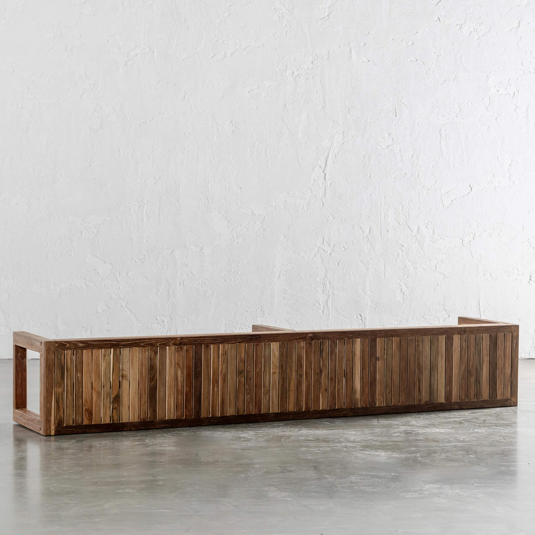 SORENSEN TEAK SLATTED BENCH TOP VIEW  |  240CM