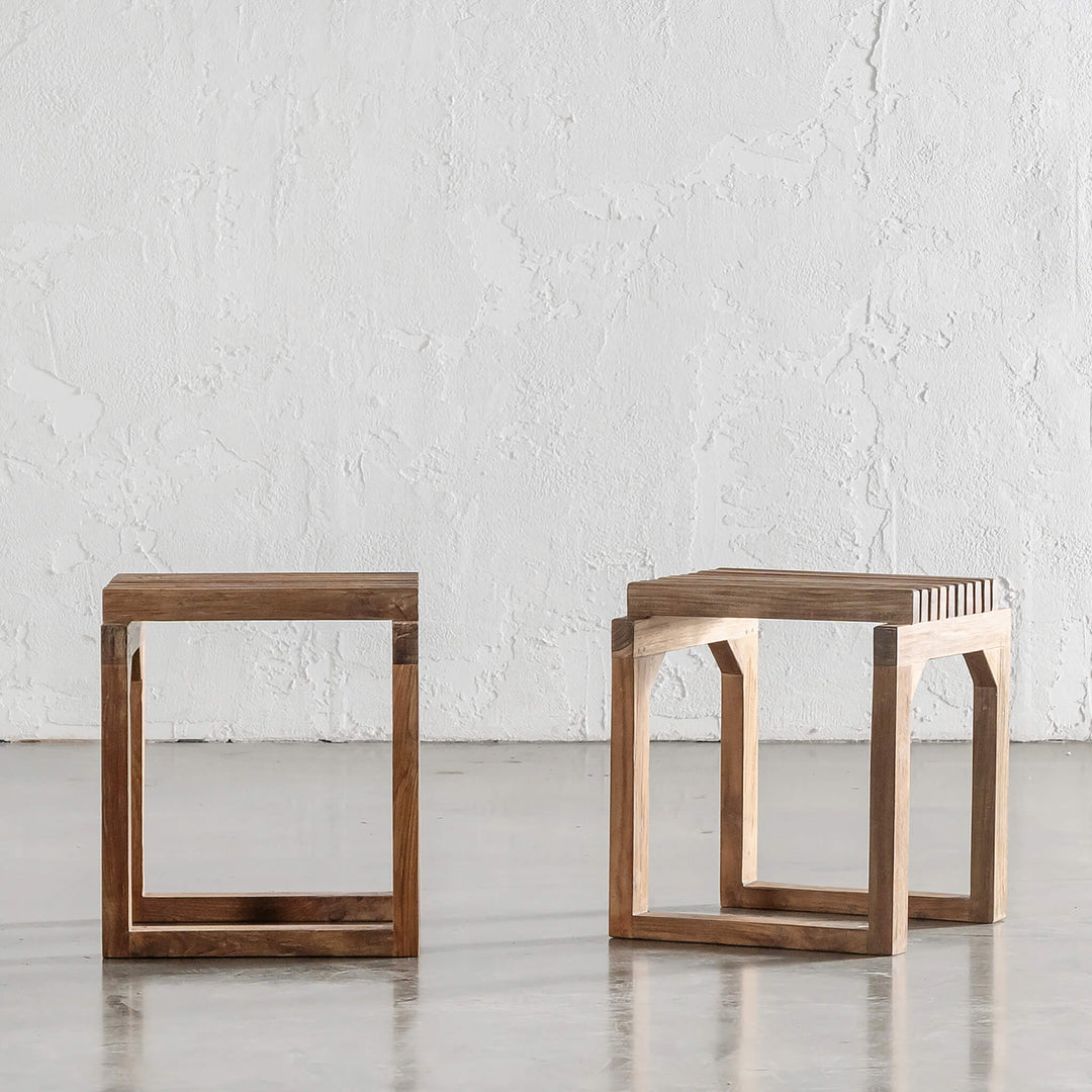 SORENSEN OSKI TEAK SLATTED STOOL