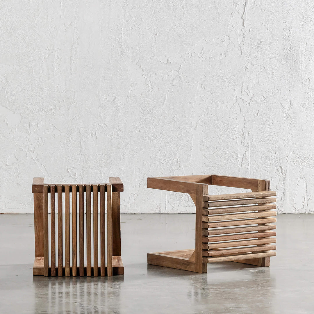 SORENSEN OSKI TEAK SLATTED STOOL