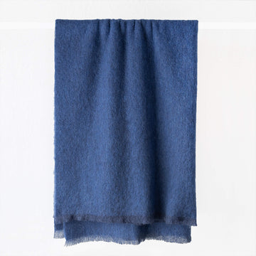 ST ALBANS ALPACA BLANKET THROW  |  ATLANTIC NAVY BLUE