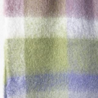 ST ALBANS ALPACA THROW RUG  |  DAINTREE GREEN OLIVE + PURPLE + WHITE