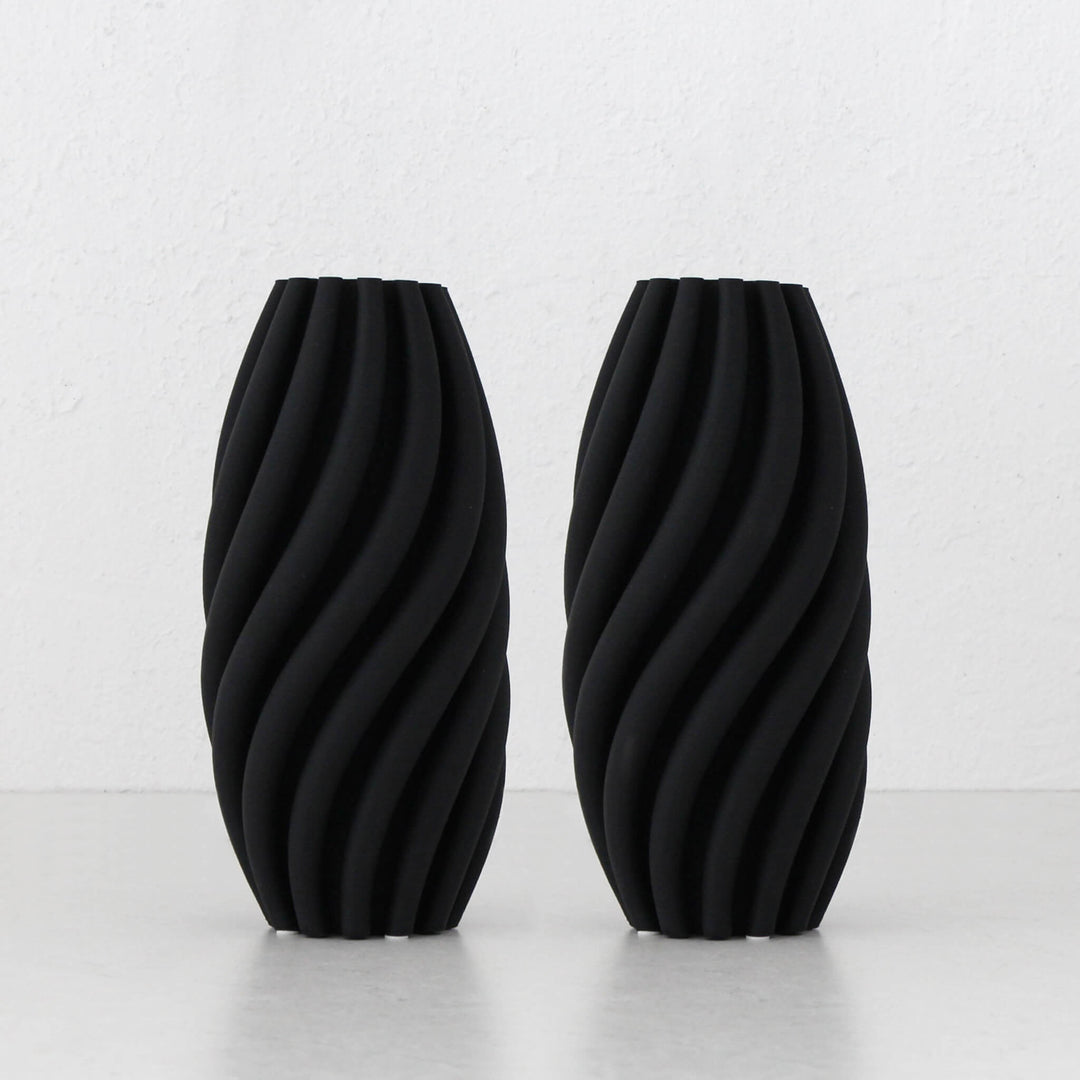 STELLA VASE 29CM BUNDLE X2 | MATTE BLACK