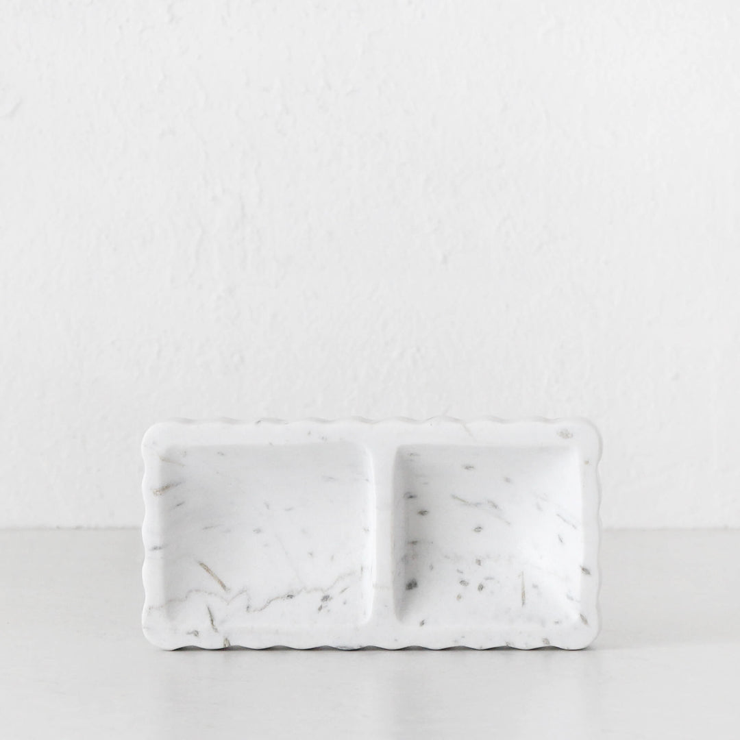 STRIE TRAY | WHITE MARBLE