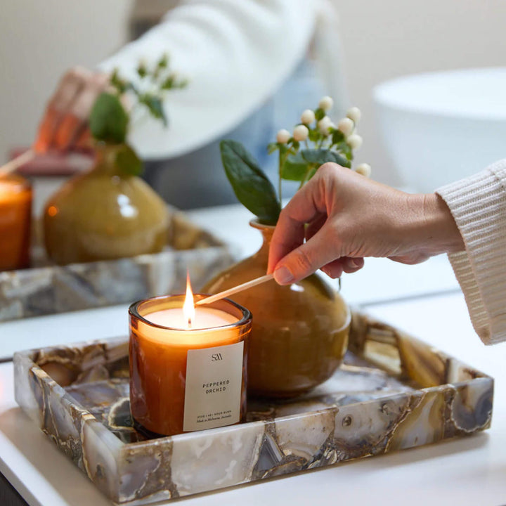 STUDIO MCKENNA  |  SIGNATURE SET OF 3 CANDLES  |   MEDITERRANEAN FIG + RED SANTAL + PEPPERED ORCHID