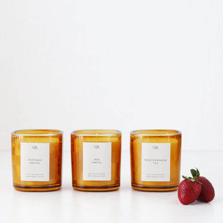 STUDIO MCKENNA  |  SIGNATURE SET OF 3 CANDLES  |   MEDITERRANEAN FIG + RED SANTAL + PEPPERED ORCHID